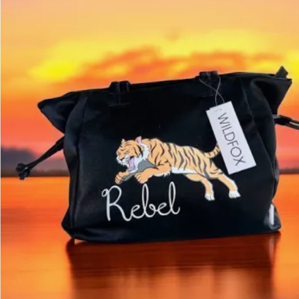 Wildfox Black Rebel Bag with Tiger Design